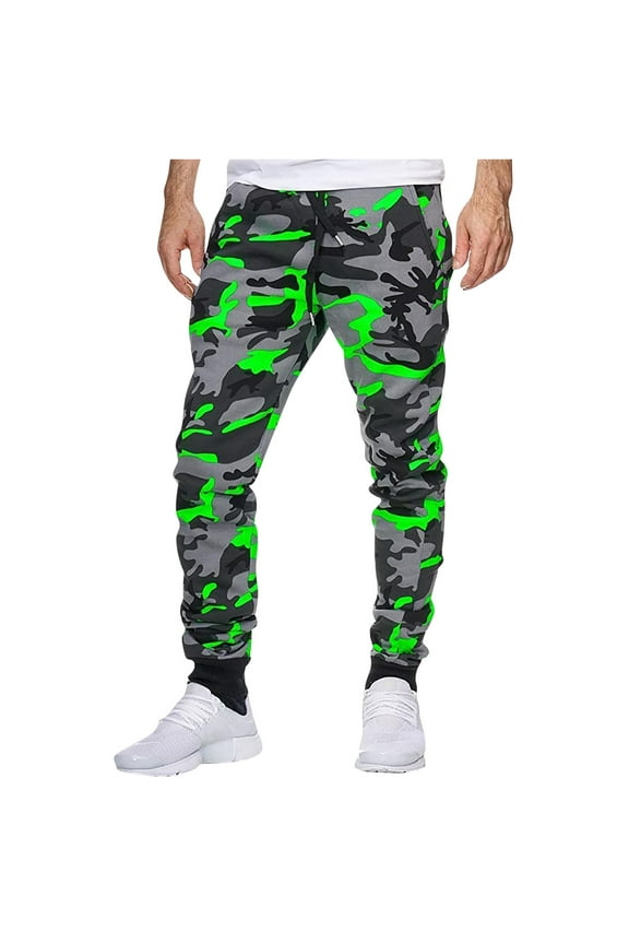 Men'S Pants Long Sports Pants Elastic Waisted Drawstring Pocket Camo Trousers for Men Camouflage Tracksuit Leisure Sports Trousers Jogger Streetwear
