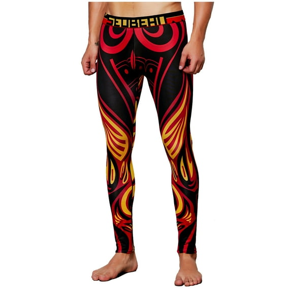 Jacenvly Men'S Pants Sale Long Leggings Elastic Waisted Print Trousers for Men Cotton Breathable Sports Thermal Johns Underwear Pants