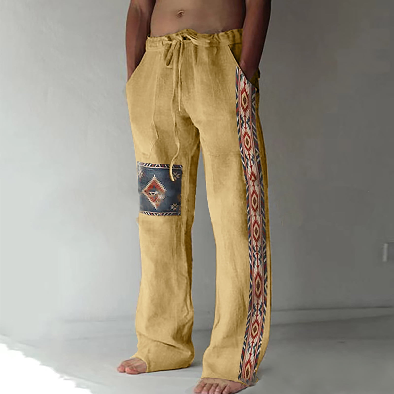 Jacenvly Mens Jogger Pants Print Elastic Waisted Long Sweatpants Casual ...