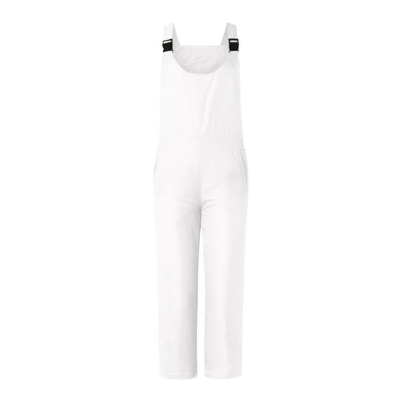 Jacenvly Mens Sweatpants with Pockets Clearance Solid High Waisted Long Mens Pants Women'S Insulated Overalls Color Pocket Suspenders Jumpsuit Pants Ski Pants White Trousers for Men
