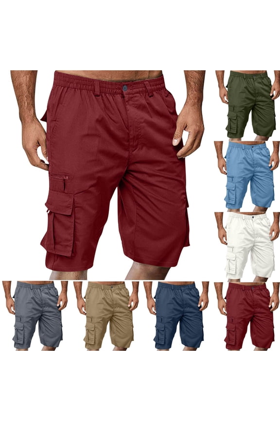 Mens Swim Trunks Solid Loose Beach Pants for Men Drawstring Soft Satiny Men Casual Button Zipper Knee Length Cargo Pants with Pocket Straight Button Zipper Shorts Gray