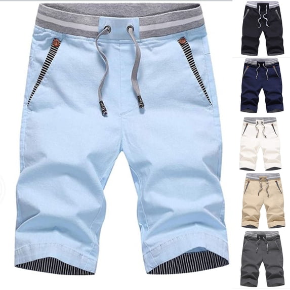 Jacenvly Mens Swim Trunks Solid New Style Beach Pants for Men Drawstring Breathable Mens Casual Comfortable Workout Shorts Drawstring Pockets Elastic Shorts White