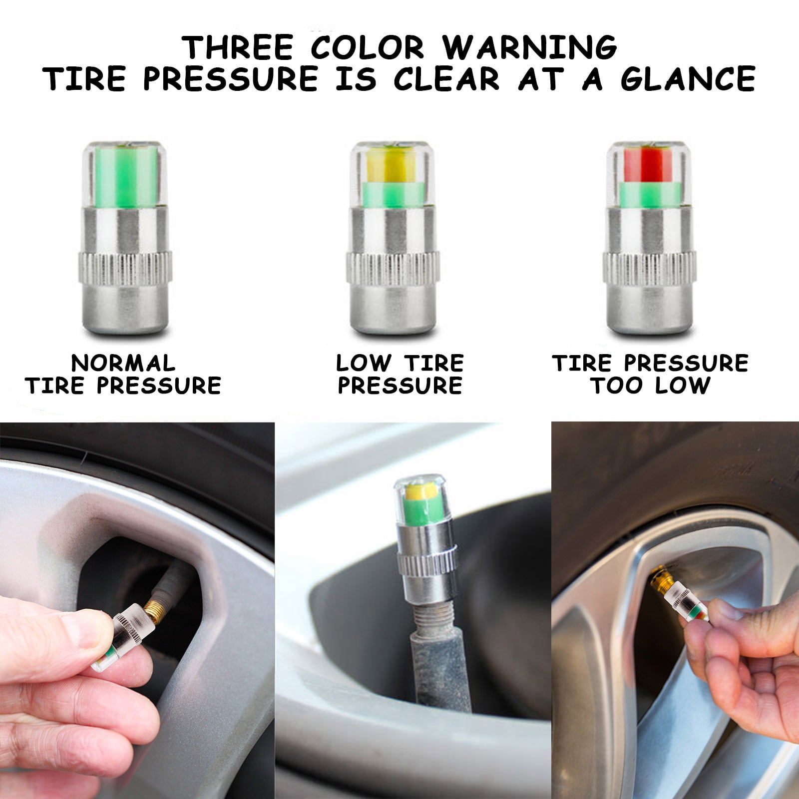 Jacenvly Mother's Day Clearance Car Tire Cap Tire Pressure Monitoring