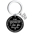thumbnail image 1 of Jacenvly Mother's Day Diy To My Daughter Black Stainless Steel Last Name 26 Letter Keychain 2.5Cm Mother's Day Decoration Mother's Day Gifts For Wome/Men, 1 of 4