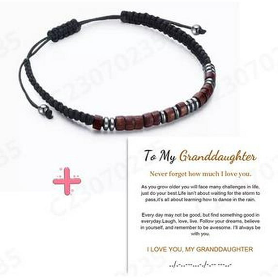 Jacenvly Mother's Day To My Granpa/ Grandson / Granddaughter/Daughter/Nephew Bracelet I You Bracelets Adjust Beaded For Birthday Christmas Thanksgiving Gift