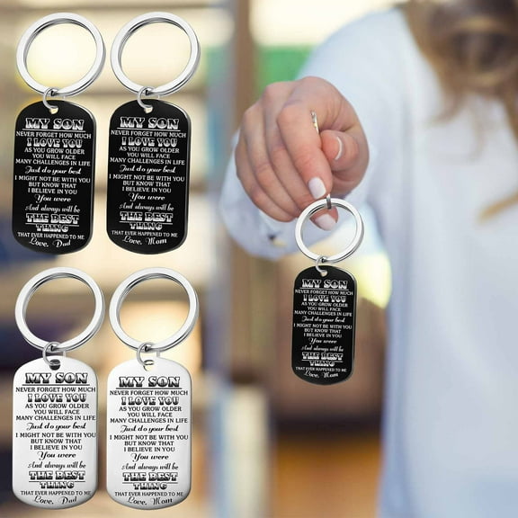 Jacenvly Mother's Day Stainless Steel Jewelry For My Son'S Military Necklace Stainless Steel Lettering Gift Mother's Day Decoration Mother's Day Gifts For Wome/Men