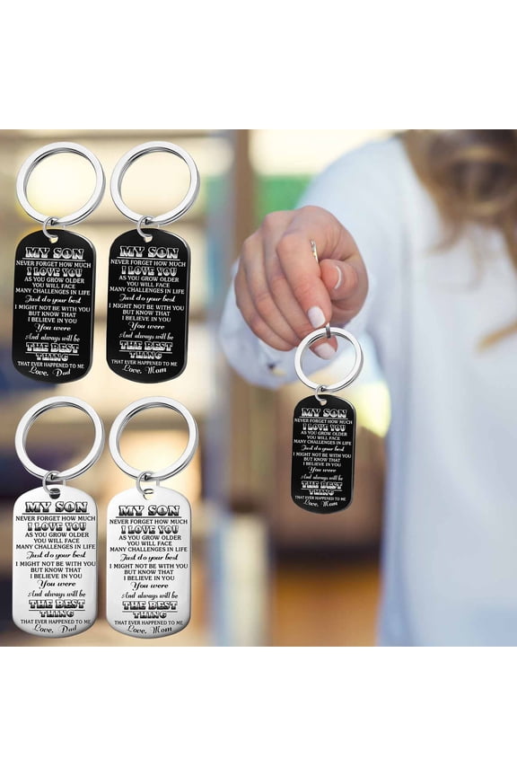 Mother's Day Stainless Steel Jewelry For My Son'S Military Necklace Stainless Steel Lettering Gift Mother's Day Decoration Mother's Day Gifts For Wome/Men