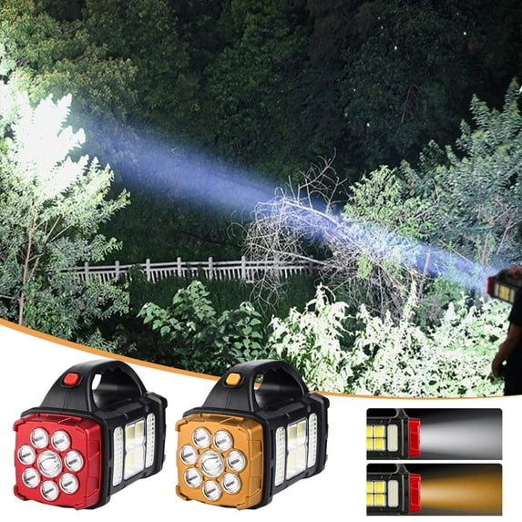 Jacenvly Mother's Day Rechargeable Strong Light Portable Lamp Household Outdoor Red Light Multi-Function High-Power Led Emergency Searchlight