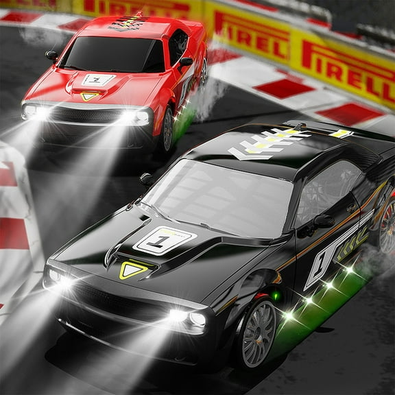 Jacenvly New Baby Toys Full Scale High-Speed Sports 2.4G Four-Wheel Drive with Lighting Rc Remote-Controlled Drifting Car Racing Toy Toys for Ages 2-4