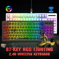 thumbnail image 1 of Jacenvly New Back to School Savings 87-Key Wireless Keyboard Rechargeable Gaming Keyboard Multi-Color Changing Led Backlit Keyboard for Pc Summer Savings&nbsp;, 1 of 6