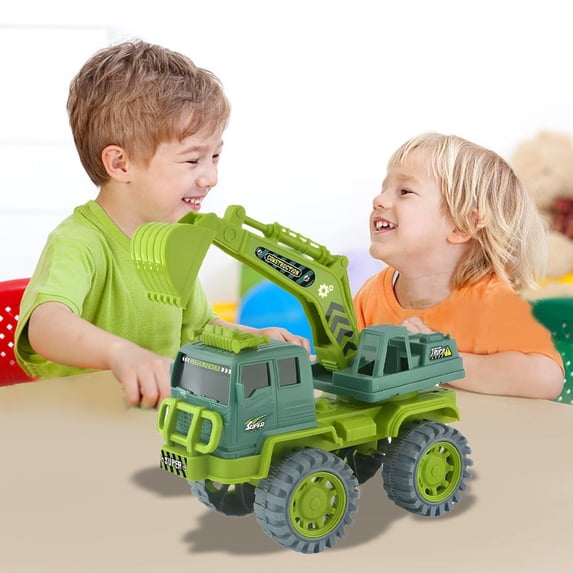 Jacenvly New Bath Toys Children's Puzzle Toy Large Simulation Engineering Vehicle Excavator Inertias Sliding Toy Vehicle Drop Resistants Boy Gift Toys for 1 Year Old