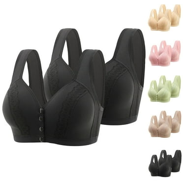 Jacenvly New Bralettes for Women 2Pc Embroidered Glossy Comfortable Breathable Bra Underwear No Rims Two Piece Set Easy Care Sports Bras for Women High Support