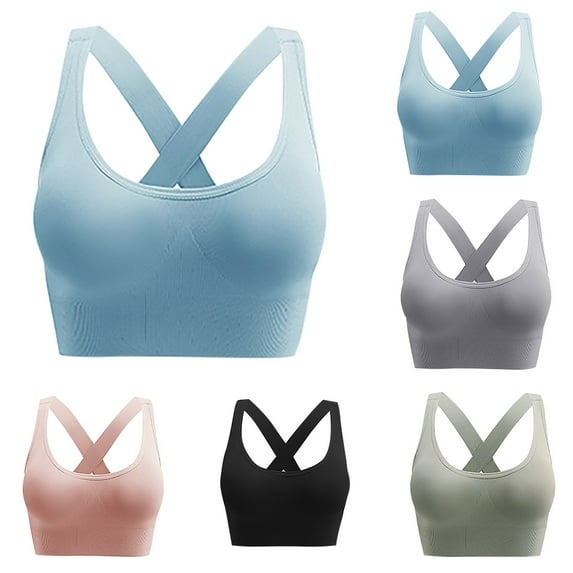 Jacenvly New Bralettes for Women Color No-Wire Bra No Front Button No-Slip Underwear Sports Bras Easy Care Sports Bras for Women High Support Green
