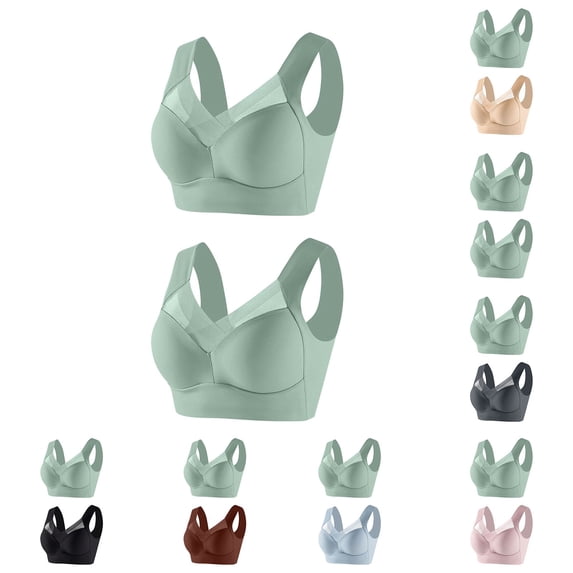 Jacenvly New Bralettes for Women Underwire Underwear Thin Lace Solid Color Push-Up Adjustment Bra Quick Drying Sports Bras for Women High Support