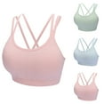 thumbnail image 1 of Jacenvly New Bras for Women Plus Size Women's Double Strap Sports Bra Beautiful Back Sling Fitness Belt Chest Pad Yoga Bra Skin-Friendly Women Bras Plus Size, 1 of 5
