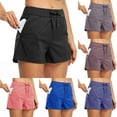 thumbnail image 1 of Jacenvly New Casual Shorts for Women Fashion Women Yoga Bandage Pocket Shorts Pants Uv Protection Elastic High Waistleisure Womens Clothes Summer Shorts Black, 1 of 5