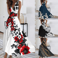thumbnail image 1 of Jacenvly New Casual Summer Dresses for Women Spring/Summer Sleeveless Color V-Neck Wrapped Chest Dress Long Dress Lightweight Loose Dresses for Women Black, 1 of 6