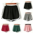thumbnail image 1 of Jacenvly New Casual Trousers Women Fashion Solid Color Wide Leg Ruffle Loose High Waist Shorts Pants Lightweight Elastic Shorts for Women Casual Green, 1 of 6