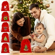 Jacenvly New Christmas Decorations Clearance Christmas Flannel Bag Christmas Apples Candy Packaging Bag Christmas Gift Bag Drawstring Bag Flannel Small Bag with Drawstring 7.87X5.91In Fall Decor