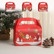 Jacenvly New Christmas Ornaments Sets Christmas Series Cardboard Gift Box 4 Pack Gift Packaging Box Candy Gift Box Handheld Gift Box Wall Decor Christmas Gifts
