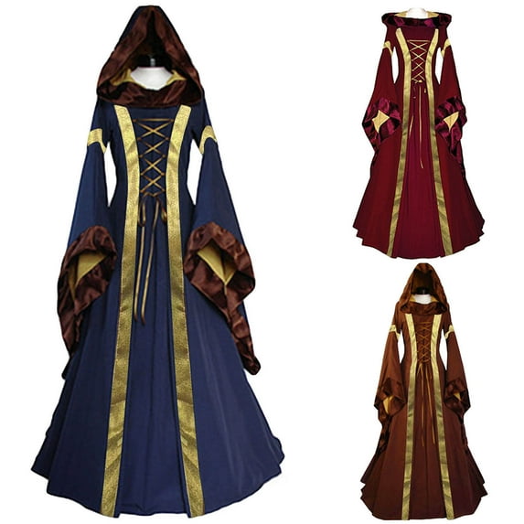 Jacenvly New Cocktail Dresses for Women Medieval Renaissance Women's Dress Women Formal Dresses Red M