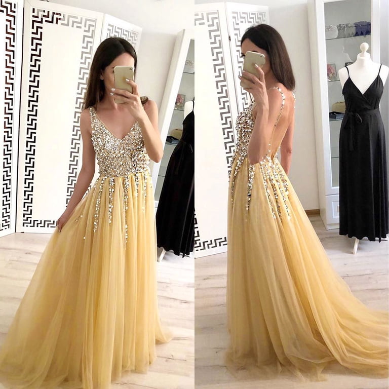 slim fit dress slacks Golden Sequin Side Slit Flare Sleeve Maternity Photoshoot Maxi Dress Golden / 2XL