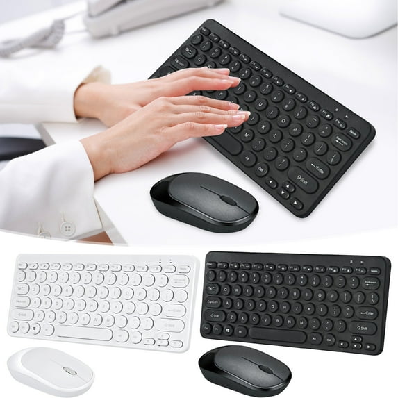 Jacenvly New Fall Decorations For Home Chocolate Wireless Keyboard and Mouse Set - Silent Portable Keyboard and Mouse For Office Business and Home Use Multiple Systems Office Decor