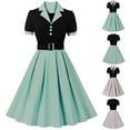 thumbnail image 1 of Jacenvly New Formal Dresses for Women Retro Court Style Mid Length Dress Women Dresses for Summer Pink L, 1 of 8