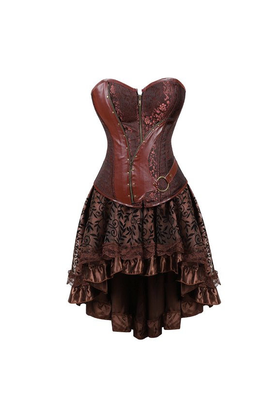 New Guest Dress for the Wedding Womens Lace Goth Court Corset Body Shapewear Sets New Arrivals Dresses Brown4 Xl