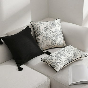 Jacenvly New Halloween Decorations Outdoor Pillowcase Sofa Cushion Tassel Cushion Pillowcase Bed Living Room Cushion Waist Home Decor Black 17.71×17.71In
