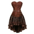 thumbnail image 1 of Jacenvly New Halloween Dress Womens Lace Goth Court Corset Body Shapewear Sets Women Party Dresses Brown3 Xxxxl, 1 of 1