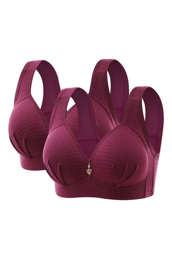 New Ladies Bras 2Pc Woman's Embroidered Glossy Comfortable Breathable Bra Underwear No Rims Two Piece Set Comfort Fit Woman Bras on Sale No Wire