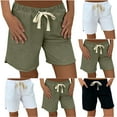 thumbnail image 1 of Jacenvly New Pants for Women Fashion Women Summer Pocket Solid Casual Elastic High Waist Workout Shorts Quick Drying Loose Womens Clothes Summer Shorts Black, 1 of 7