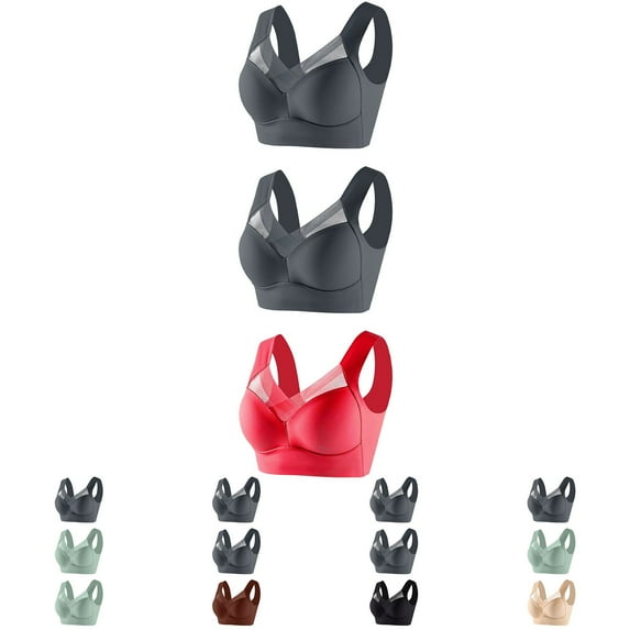 Jacenvly New Push up Bras for Women 3Pc Without Underwire Underwear Thin Lace Solid Color Push-Up Adjustment Bra Easy Care Wireless Bras for Women