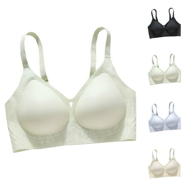 Jacenvly New Push up Bras for Women Ultra-Thin Jelly Underwear for Comfortable Breathable Bra Without Steel Ring Soft Satiny Wireless Bras for Women
