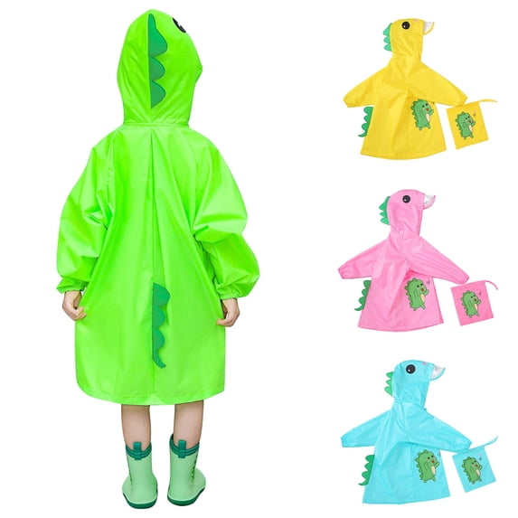 Jacenvly New Rain Ponchos for Kids Toddler Kids Baby Girls Solid Color Rainwear Children Raincoat Waterpoof Rain Hooded Jacket Coat Hoodies Lightweight Kids Outdoor Clothing Blue 2 Years