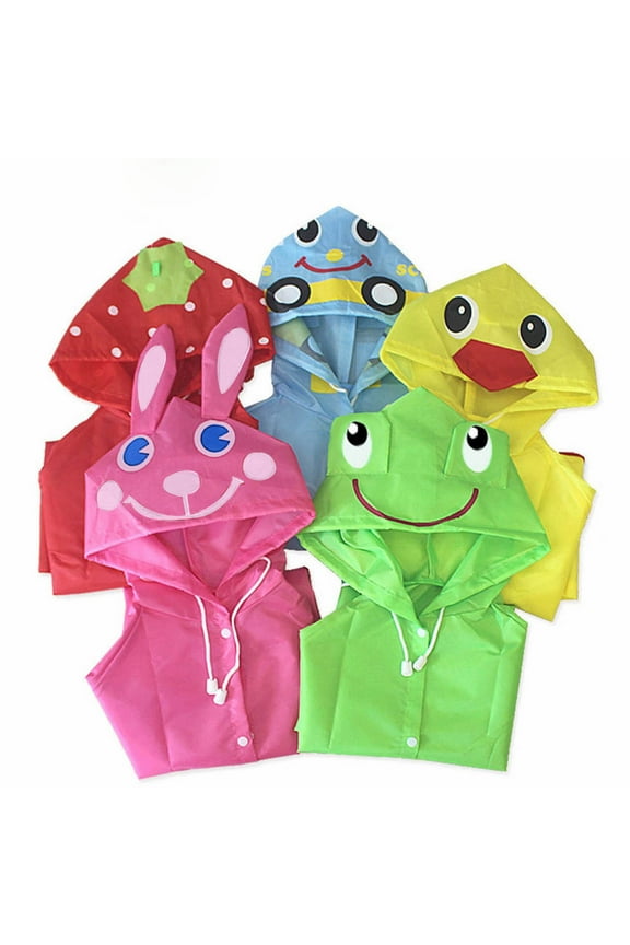 New Rain Ponchos for Kids Toddler Rain Jacket Girls Boys Raincoat Hooded Long Rainwear Hoodies Lightweight Kids Outdoor Clothing Pink 18M-5Y