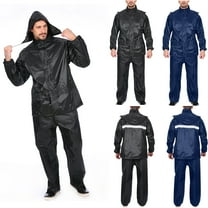 Jacenvly New Rain Suits for Men Unisex Adult Outdoor Protective Rain and Raincoat Hoodies Breathable Womens Outdoor Clothing Navy