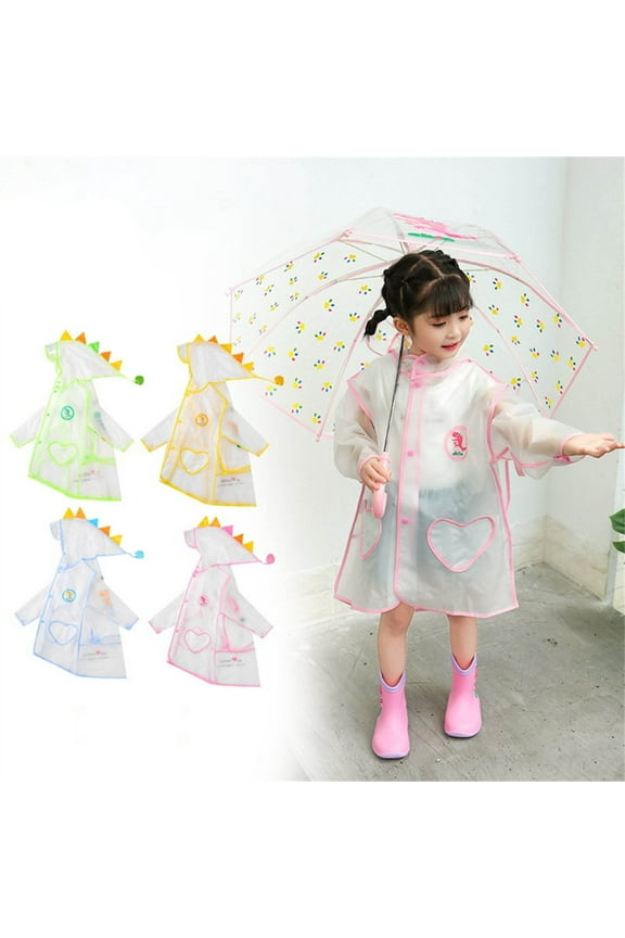 New Raincoat Kids Waterproof Toddler Kids Baby Girls Solid Color Rainwear Children Raincoat Waterpoof Rain Hooded Jacket Coat Hoodies Breathable Kids Rain Jackets Blue 4 Years