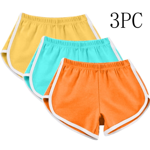 Jacenvly New Shorts for Women 3Pcwomen Casual Summer Sports Shorts Workout Yoga Shorts Active Shorts Quick Drying Elastic High Waisttrendy Shorts for Women Plus Size Orange