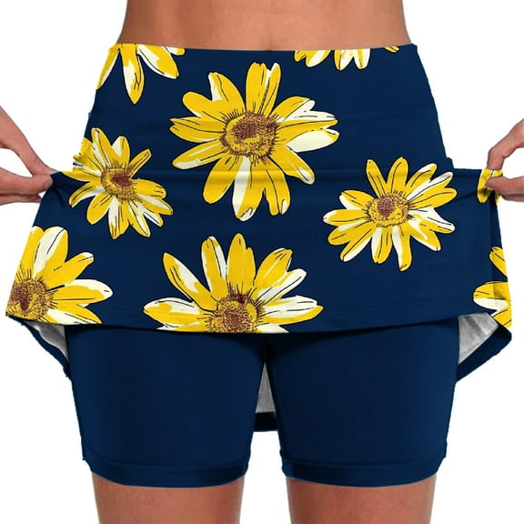 Jacenvly New Skirt Shorts for Women Loose Women's Color Mid-Waist Skirt Pants Sports Shorts Bottoming Skirt Pants Quick Drying Multicolor