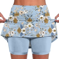 Jacenvly New Skorts for Ladies Loose Women's Color Mid-Waist Skirt Pants Sports Shorts Bottoming Skirt Pants Quick Drying Multicolor