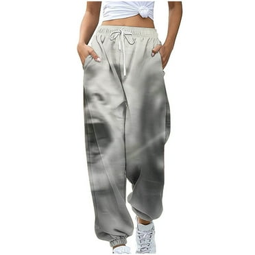 Jacenvly New Sports Pants for Women Women's Solid Color Sports Loose Casual Wide Leg Leggings Comfort Fit Elastic Waisted Womens Sweatpants Multicolor