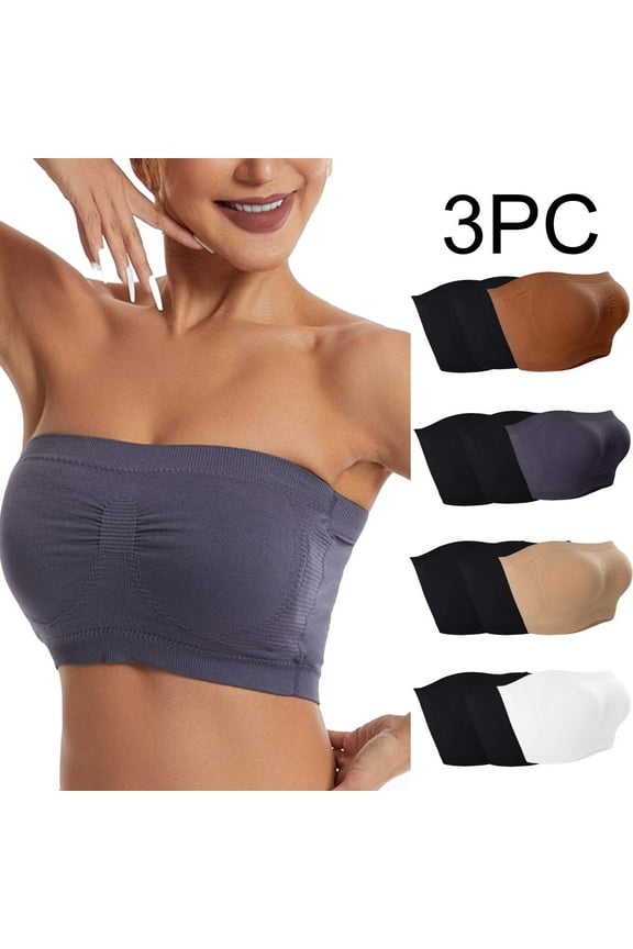 New Strapless Bra Push up 3Pc Ladies Traceless Comfortable No Steel Ring Breathable Gathering Bra Woman Underwear Tube Top Quick Drying Push up Bras for Women