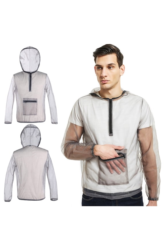 New Summer Home Trend Breathable Insect Resistants Jacket, Outdoor with Hat, Keep From Bee and Mosquito Bites, Mesh Clothing, Fishing and Insect Resistants Clothing