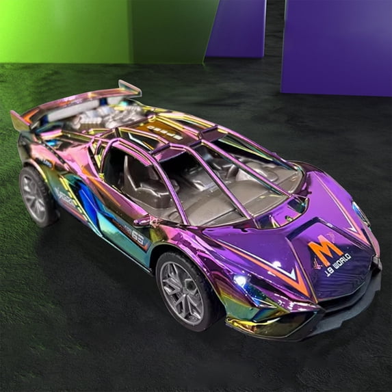 Jacenvly New Toddler Toys Children's Audio Visual Sports Car Sound Effects Cool Racing Boys and Girls Gift Simulation Model Car Toys Toys for Ages 2-4