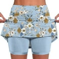 thumbnail image 1 of Jacenvly New Womens Yoga Skirts Trendy Women's Color Mid-Waist Skirt Pants Sports Shorts Bottoming Skirt Pants Lightweight Skirt with Shorts Built in Multicolor, 1 of 5