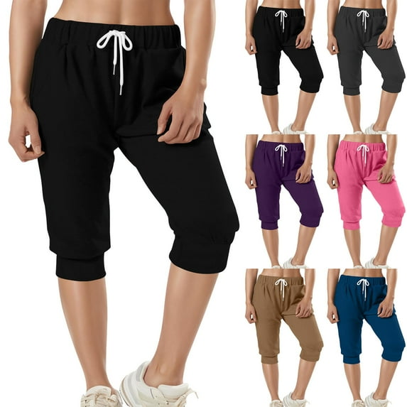 Jacenvly New Yoga Half Shorts Pants Women'S Solid Color Shorts Casual Women'S Shorts Capris Breathable Elastic High Waistfashion Athletic Shorts Women Navy