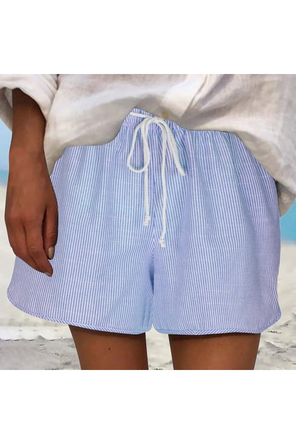 New Young Adult Shorts Women Summer High Waisted Shorts Summer Straight Wide Leg Short Stretchy Office Work Sport Shorts Soft Satiny Elastictrendy Swim Shorts for Women Light Blue