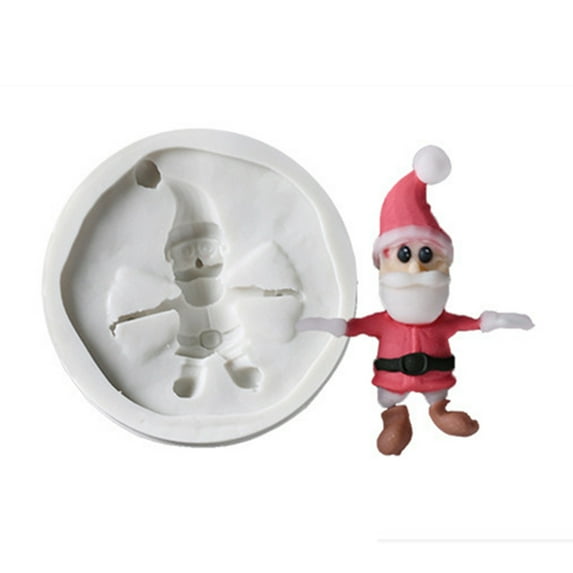 Jacenvly Outdoor Christmas Decorations Flexible Silicone Cake Molds Santa Claus Decoration Mould Candy Chocolate Home Decor